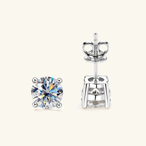 Moissanite Earrings Silver Geometric Electroplating For Girls High Sense