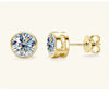 Moissanite Earrings Silver Geometric Electroplating For Girls High Sense