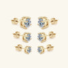 Moissanite Earrings Silver Geometric Electroplating For Girls High Sense