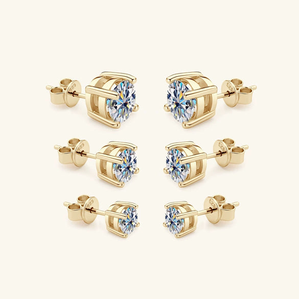 Moissanite Earrings Silver Geometric Electroplating For Girls High Sense