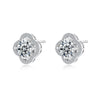 Moissanite Fourleaf Clover Fashion Silver Earrings