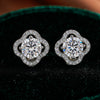 Moissanite Fourleaf Clover Fashion Silver Earrings