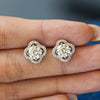 Moissanite Fourleaf Clover Fashion Silver Earrings