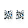 Moissanite Geometric 925 Sterling Silver Goldplated Electroplated Women's Earrings