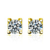 Moissanite Geometric 925 Sterling Silver Goldplated Electroplated Women's Earrings