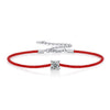 Moissanite Inlaid Red Rope Bracelet S925 Silver Geometric Style Couple's