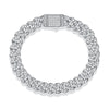 Moissanite Inlaid 925 Silver Geometric Fashion Tennis Bracelet