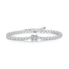 Moissanite Inlaid 925 Silver Geometric Fashion Tennis Bracelet