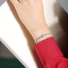 Moissanite Inlaid 925 Silver Geometric Fashion Tennis Bracelet