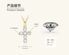 Moissanite Necklace Retro Geometric 925 Sterling Silver Pendant Clavicle Chain Electroplated