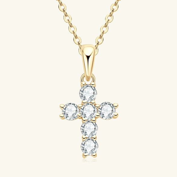 Moissanite Necklace Retro Geometric 925 Sterling Silver Pendant Clavicle Chain Electroplated