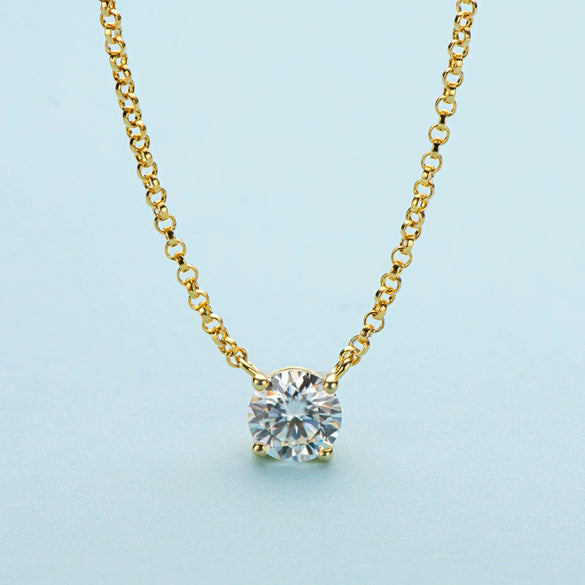 Moissanite Necklace S925 Sterling Silver Geometric Light Luxury Women's