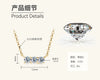 Moissanite Necklace S925 Sterling Silver Gold Plated Geometric O Shaped Chain Electroplating Light Luxury Style Women's