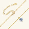 Moissanite Necklace S925 Sterling Silver Gold Plated Geometric O Shaped Chain Electroplating Light Luxury Style Women's