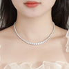 Moissanite Necklace 925 Silver Geometric Design