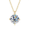 Moissanite Necklace 925 Sterling Silver Gold Plated Geometric Pattern Fourclaw Electroplating Oshaped Chain Women's Jewelry