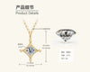 Moissanite Necklace 925 Sterling Silver Gold Plated Geometric Pattern Fourclaw Electroplating Oshaped Chain Women's Jewelry