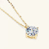 Moissanite Necklace 925 Sterling Silver Gold Plated Geometric Pattern Fourclaw Electroplating Oshaped Chain Women's Jewelry