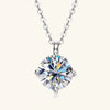 Moissanite Necklace 925 Sterling Silver Gold Plated Geometric Pattern Fourclaw Electroplating Oshaped Chain Women's Jewelry