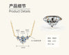 Moissanite Necklace 925 Sterling Silver Gold Plated Geometric Pattern Fourclaw Electroplating Oshaped Chain Women's Jewelry