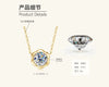 Moissanite Necklace 925 Sterling Silver Gold Plated Geometric Pattern Fourclaw Electroplating Oshaped Chain Women's Jewelry