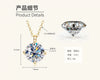Moissanite Necklace 925 Sterling Silver Gold Plated Geometric Pattern Fourclaw Electroplating Oshaped Chain Women's Jewelry