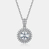 Moissanite Pendant Necklace Silver 925 Geometric Diamond Inlaid Light Luxury