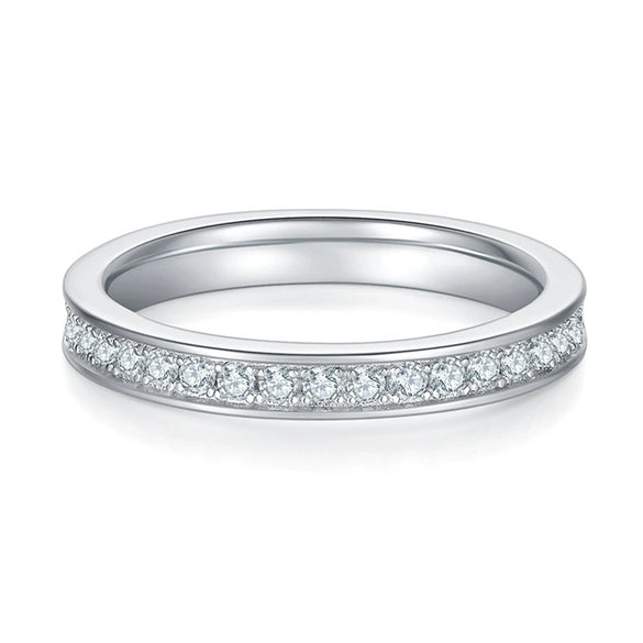 Moissanite Ring S925 Silver Geometric Style Ladies Jewelry