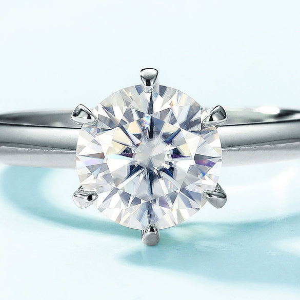 Moissanite Ring S925 Silver Inlaid Geometric Design Fashion Women's