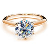 Moissanite Ring S925 Silver Plated 18K Gold Round Synthetic Carbon Silicon Stone Set With Gems