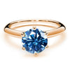 Moissanite Ring S925 Silver Plated 18K Gold Round Synthetic Carbon Silicon Stone Set With Gems