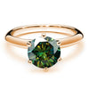 Moissanite Ring S925 Silver Plated 18K Gold Round Synthetic Carbon Silicon Stone Set With Gems