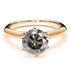 Moissanite Ring S925 Silver Plated 18K Gold Round Synthetic Carbon Silicon Stone Set With Gems