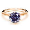 Moissanite Ring S925 Silver Plated 18K Gold Round Synthetic Carbon Silicon Stone Set With Gems