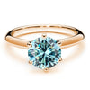Moissanite Ring S925 Silver Plated 18K Gold Round Synthetic Carbon Silicon Stone Set With Gems