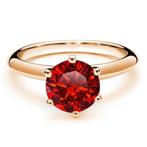 Moissanite Ring S925 Silver Plated 18K Gold Round Synthetic Carbon Silicon Stone Set With Gems