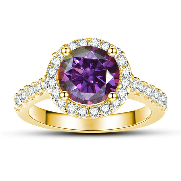 Moissanite Ring S925 Sterling Silver Round Shape Set With Gems Men's