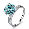 Moissanite Ring Synthetic Moissanite Round Shape Set With Precious Stones Men's