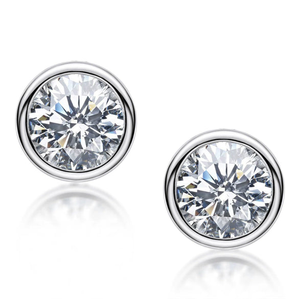 Moissanite S925 Sterling Silver Geometric Style Electroplated Earrings For Women
