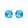 Moissanite S925 Sterling Silver Goldplated Geometric Fourclaw Earrings