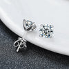 Moissanite S925 Sterling Silver Goldplated Geometric Fourclaw Earrings