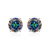 Moissanite S925 Sterling Silver Goldplated Geometric Fourclaw Earrings