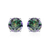 Moissanite S925 Sterling Silver Goldplated Geometric Fourclaw Earrings