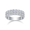 Moissanite S925 Sterling Silver Women's Ring Multilayer Nonfading Niche Design Geometric Shape Set With Diamonds