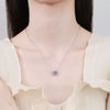 Moissanite 925 Silver Necklace With Plated Pt950 Classic Seiko Round Bag Pendant And Simple Clavicle Chain Geometric Style