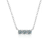 Moissanite 925 Sterling Silver Geometric Style Threestone Pendant Necklace Set With Diamonds