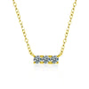 Moissanite 925 Sterling Silver Geometric Style Threestone Pendant Necklace Set With Diamonds