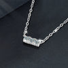 Moissanite 925 Sterling Silver Geometric Style Threestone Pendant Necklace Set With Diamonds