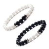 Moon And Star Couple Bracelet With Black Onyx White Pine Stone And Green Aventurine Geometric Beaded Friendship Bracelet