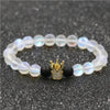 Moonstone Frosted Stone Crown Couple Bracelet